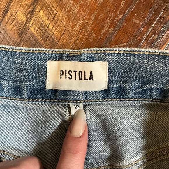 Pistola Cassie Super High-Rise Straight Crop Jeans Women’s Size 28 Light Wash - Picture 4 of 7